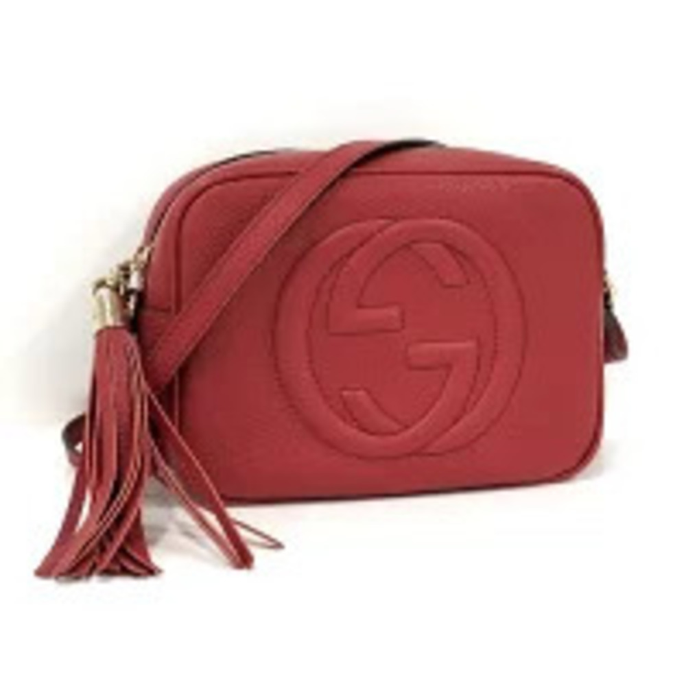 GUCCI Soho Shoulder Bag Interlocking GG Leather Red